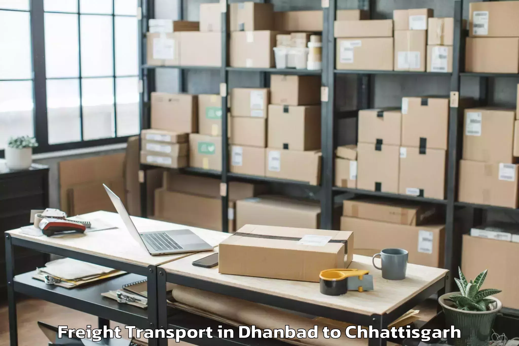 Expert Dhanbad to City Center Mall Raipur Freight Transport